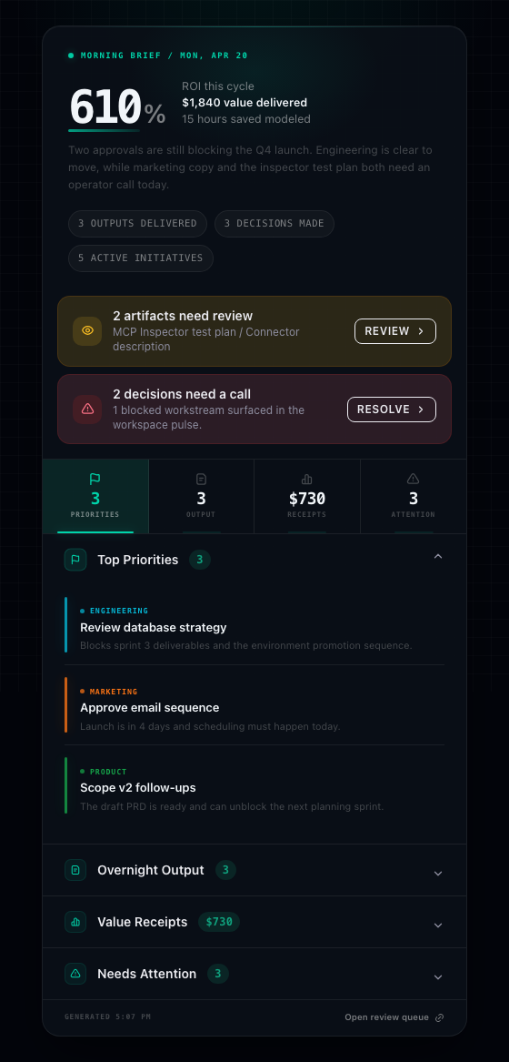 Morning Brief widget demo
